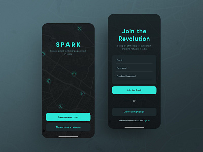 Spark - Charging Station App app app design booking app charging charging service charging stations dark mode dark ui design electric electric car electric scooter figma interface mobility product design stations ui ui design uiux