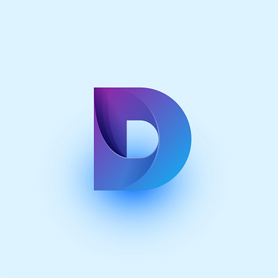 Letter D logo 3d alphabet app application branding company logo d design flat fluent icon illustration letter logo logo design logotype logotypes material design origami shadow