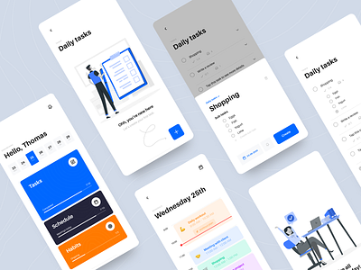 Task Management Mobile App app app design design illustration minimal mobile mobile ui simple task task app task list task management todolist ui ui design