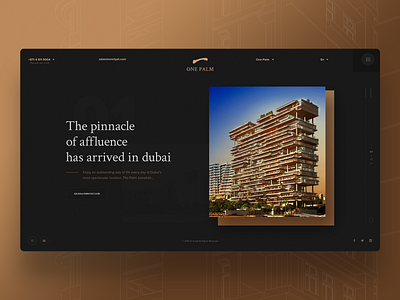 Concept Website for One Palm By Omniyat dec85 interface ui ui ux ux ux ui uxdesign web website concept website design