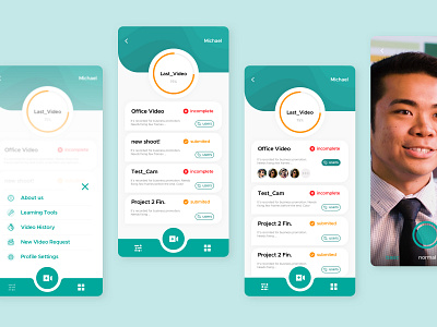 VideoApp app app design applicaiton green mint sketch ui video