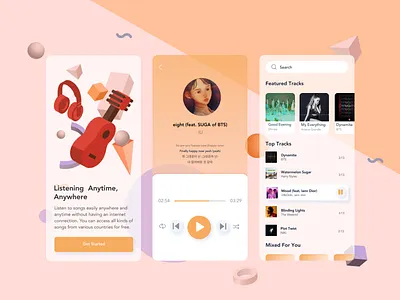 Music Player App app design mobile music music app music player ui ux