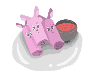 Pink Lumpia Bunny children cute cute art illustration
