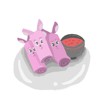 Pink Lumpia Bunny children cute cute art illustration