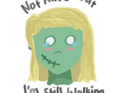 Zombie Woman children cute cute art design girl illustration