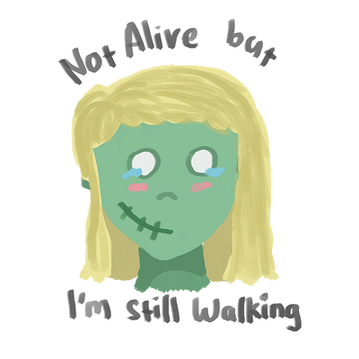 Zombie Woman children cute cute art design girl illustration