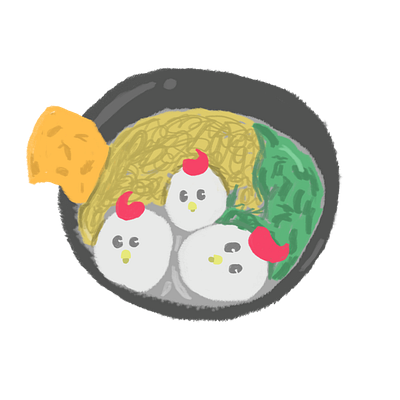 Chicken Bakso children cute cute art illustration