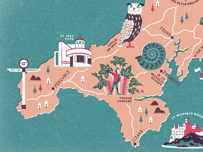 Family Traveller Cornwall Map - Shot 1 cartography cornwall illustration mapdesign maps