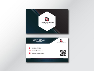 modern business card black blue brand business card business card design company