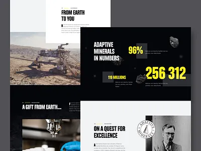 Woodkid - Adaptive Minerals Website black clean coal company corporate floating grid industrial industry interface landing minimal minimalist music serious ui website
