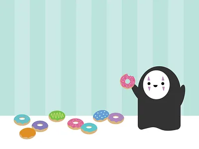 The Donut Shop / Spirited Away adobe illustrator cute donuts flat ghibli hayao miyazaki kaonashi no face spirited away studio ghibli