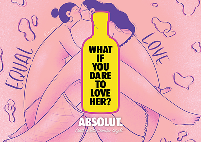 Illustrations for ABSOLUT Cyprus campaign absolut advertising brand campaign design drink equality illustration love vodka