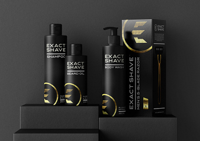 Exact Shave blade brand branding design icon logo mark men packaging product razor