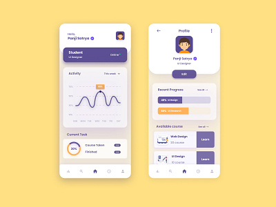 Online Course App - Mobile UI 2020 trend animation branding charts clean design ios app ios app ui minimal mobile app mobile app design mobile design mobile ui modern online course typography ui design ui ux web design