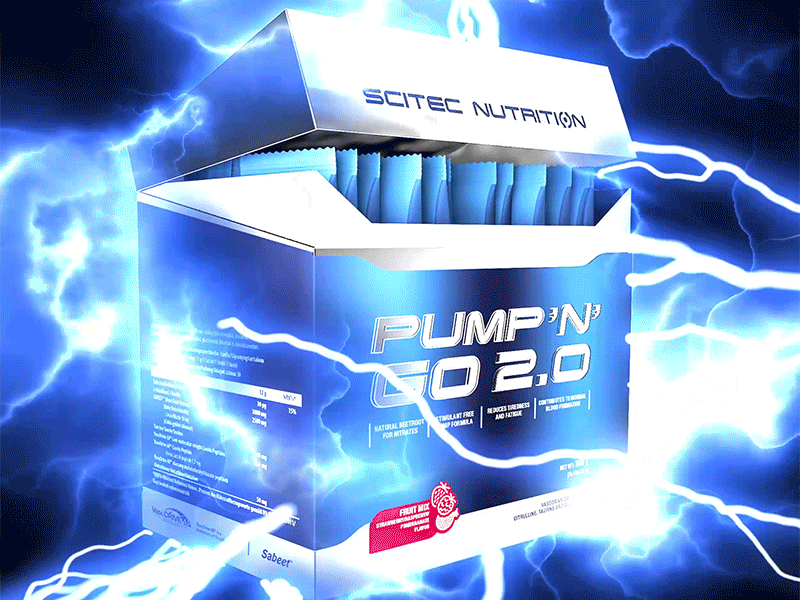 Pump 'n' Go animation electricity energy health lightning lightning animation medical design nutrition packaging mockup sports nutrition weightlifting