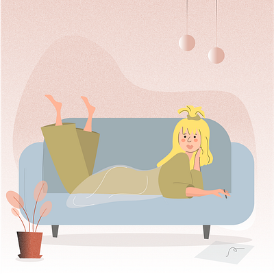 Drawing time 2d art animation artist blonde blue characterdesign design drawing figure girl girl character girl illustration graphic illustration illustrator quarantine sofa sofas vector woman