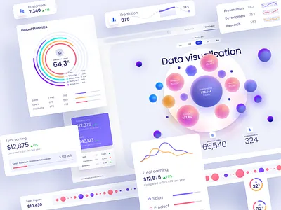 Data visualization UI kit charts component dashboard data data vusialisation dataviz designsystem figma infographic library product saas saas app service template ui visualisation