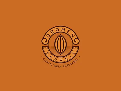 Dromen Brownie brown brownie logo cake chocolate classic logo cocoa emblem