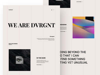 Divergent Visual Portfolio - Page 1 design flat graphic design illustration landing page typography ui ux web website