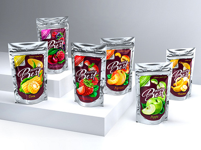 NOOR BEST— FRUITS AND BERRIES apple apricot banana berries blackberry brand branding corn design doy pack fruits illustration label logo packaging packaging design raspberry snacks strawberry trademark