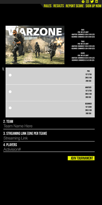 Website Mockup Crown ELeague Sign Up Now