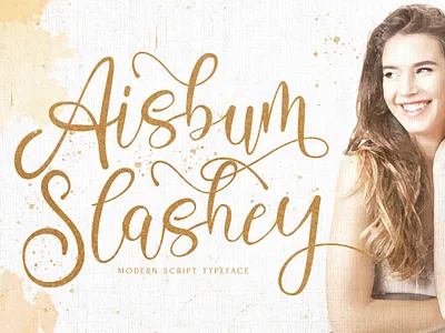 Aisbum Slashey - Modern Script Font brush calligraphy elegant font handdrawn handlettering handwritten handwritting lettering logotype modern script stylish vintage whimsical