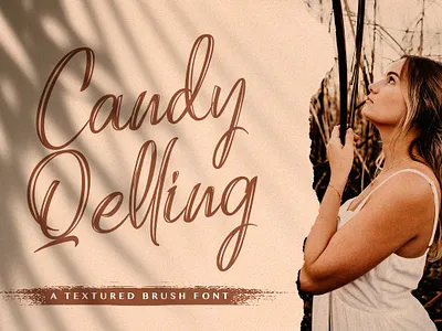 Candy Qelling - Brush Script Font authentic bold brush calligraphy font handdrawn handlettering logotype luxury multilingual script stylish texture textured typography