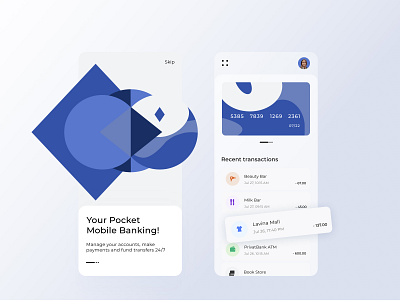 Mobile banking app application bank app categories credit card dailyui finance finance app fintech illustration minimalism mobile app mobile banking mobile banking app transaction ui ux ui cards ui elements vector vector art vector illustration