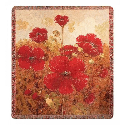 GARDEN RED POPPIES AFGHAN THROW home home decor tapestry tapestry throw wall art