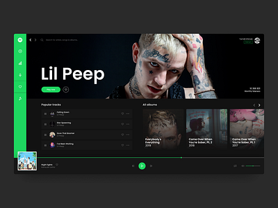 Spotify Desktop App - Artist app design desktop desktop app flat minimal music music app music player redesign simple spotify ui ui design user interface