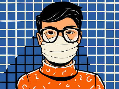 Life in Pandemic: Misted Glasses branding creative agency creative illustration design design studio digital art digital illustration digital painting face mask glasses graphic design health illustration illustration art illustrations illustrator magazine illustration man marketing pandemic