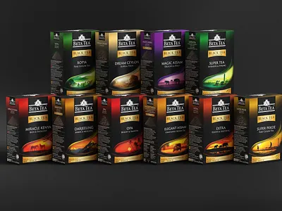 Beta Tea / Black Tea Packaging Design branding graphics illustration minimal packaging typography