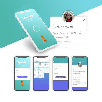 Mobile app Terracat app design ui ux