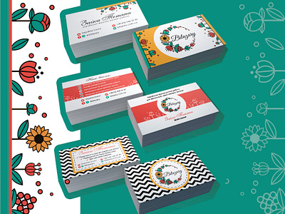 Business cards for a floral startup Bilazary brand branding business card design identity logo logodesign polygraphy