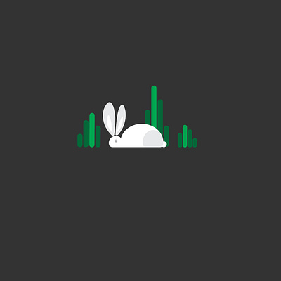 Rabbit in the garden animal bg black creative design design green illustration illustrationof rabbit rabbit simple vector