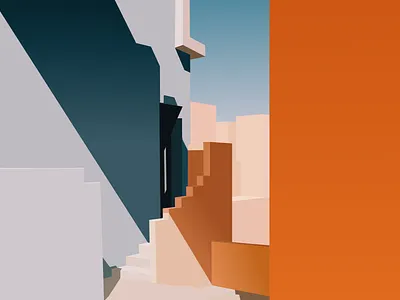 Muralla Roja architecture art design illustration illustrator minimal vector