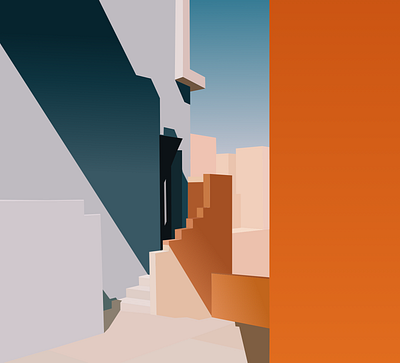 Muralla Roja architecture art design illustration illustrator minimal vector