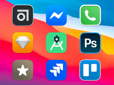 macOS Big Sur Icons abstract android studio apple bigsur design icons jira macos macos icon messenger photoshop reeder sketch trello uiux