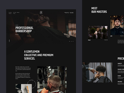 BarberShop Website Concept barber barbers barbershop beard concept grid haircut hairdresser hairstyle landing page landingpage layout onepage ui ux web web design webdesign website