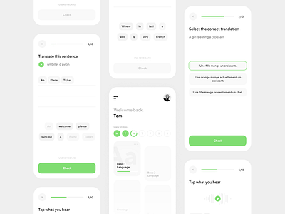 Language Learning APP app clean clean ui design language learning lessons minimalistic mobile teach ui