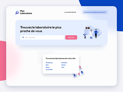 Mon Laboratoire - Website app branding clean covid design directory illustration iphone lab laboratory logo medical mobile search ui ux virus web website