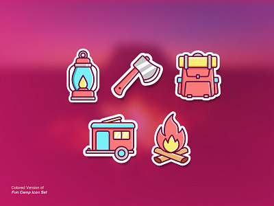 Fun Camp Colored for sale icon icon set illustration ui vector