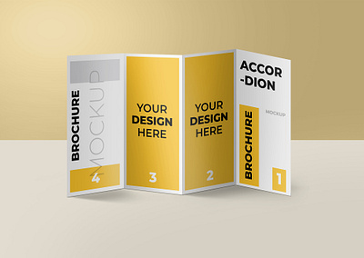 Accordion fold brochure mockup accordion fold mockup brand brochure brochure mockup high resolution identity mockup modern smart object