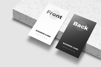 Business card mockup on marble stone brand business card high resolution identity mockup modern smart object visiting card