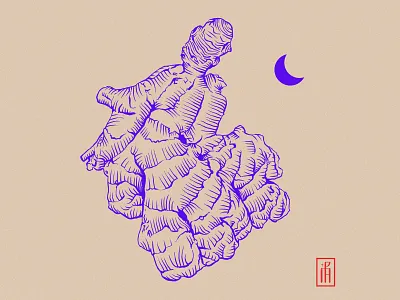 ginger art digital ginger illustration moon photoshop