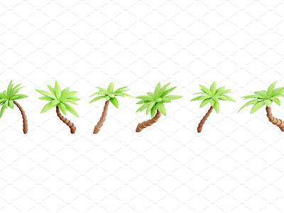 Palm tree 3d render - tropical plant