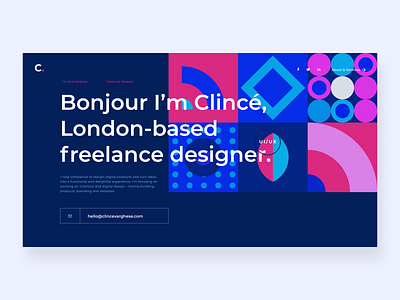 Clince Varghese | Portfolio app behance branding clean design designer dribble geometric landing page design landingpage minimal portfolio portfolio website services ui uidesign uidesigner uiux ux website