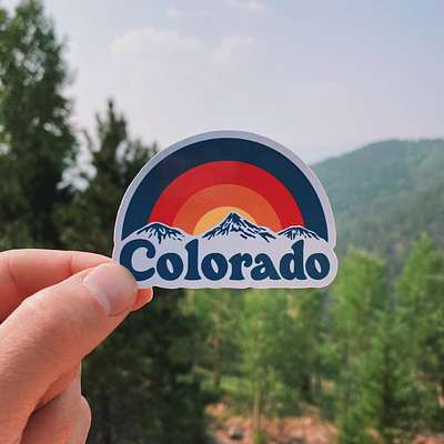 Colorado Sticker colorado design handlettering lettering mountains rainbow sticker type typography