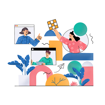 Team work illustration design illustraion team management teamwork together at home ui ux webdesign
