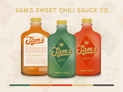 Sam's Sweet Chili Exploration branding design icon logo typography